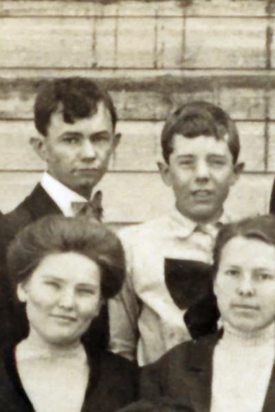 Huey (top right) in his school's group photograph