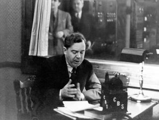 Huey Long addressing the nation on CBS radio. Long frequently used national radio addresses to champion his causes to an estimated 25 million listeners.
