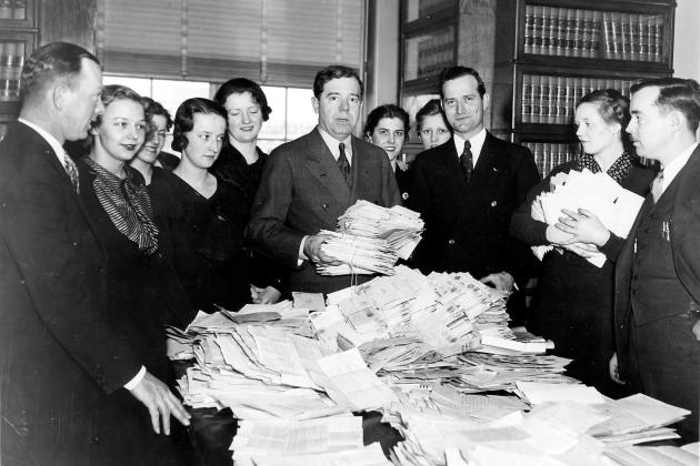 Long with some of the 60,000 pieces of mail he received weekly at his U.S. Senate office