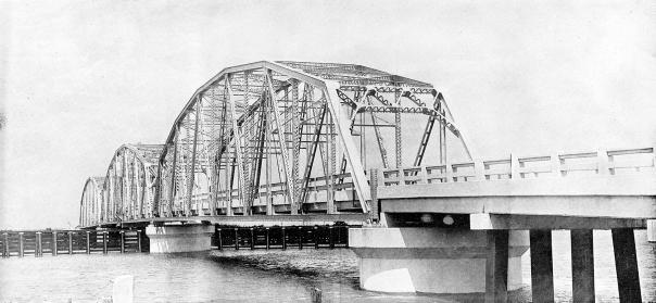 The Chef Menteur Bridge, a typical modern steel bridge built by the Huey Long administration