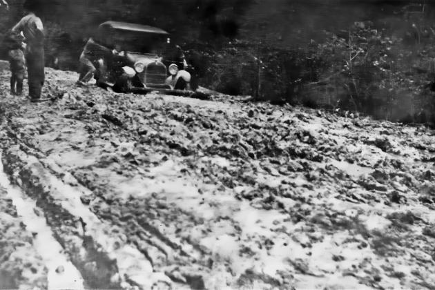 "Alexandria-Columbia Highway, Grant Parish. Typical Louisiana Highway before improvement. A good all year gravel highway now exists at this point."